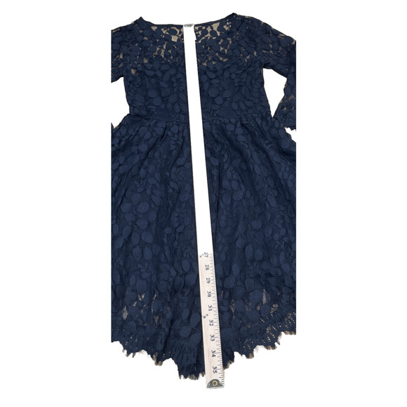 Free People Black Lace Whimsygoth Dress Size 2 Witchy Grunge Asymmetric Hem - Picture 11 of 12